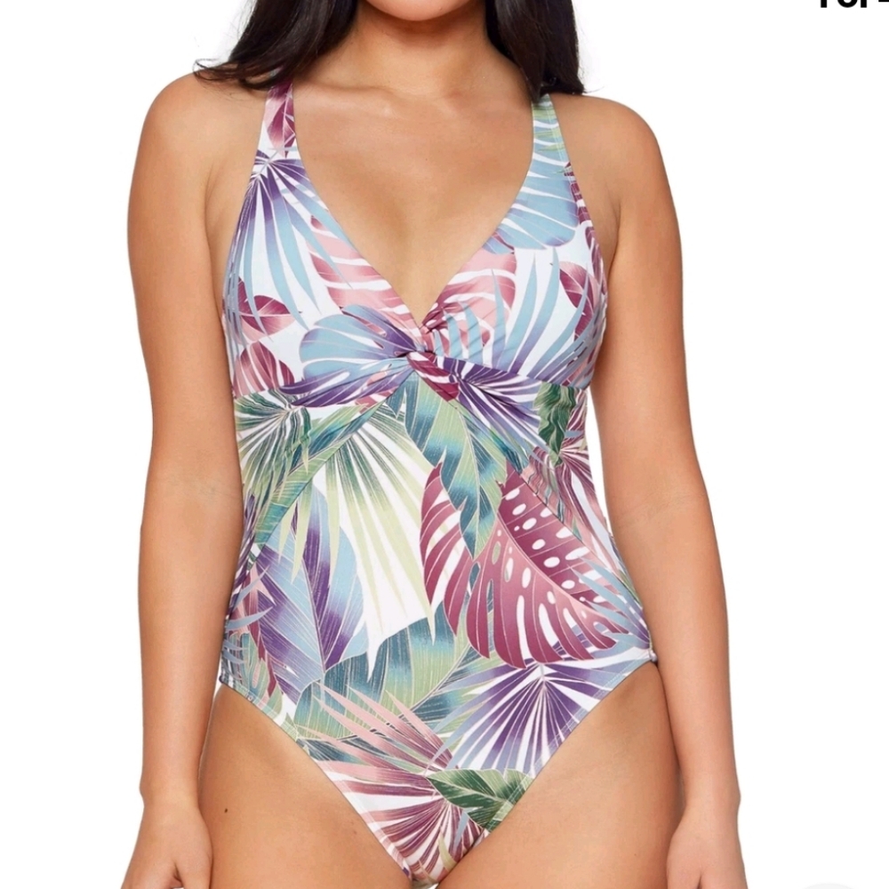 Nwt Bleu Rod Beattie Tropical Print Women's ONE PIECE Its A Breeze Swimsuit 8